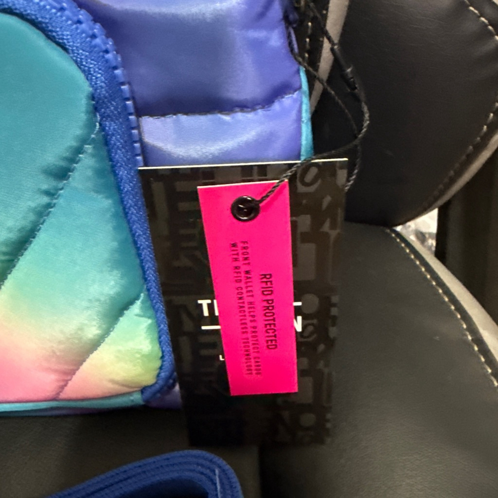 Think Royln Crossbody Bag Blue Lagoon Ombré w/RFID Protection & Pouch - Picture 2 of 10